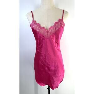 Vintage Gold Tag Victoria’s Secret Lace Teddy Slip Dress Lingerie Small (P) Pink